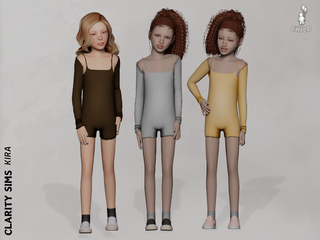 Костюм - Kira Outfit Child для Симс 4. Скачать мод
