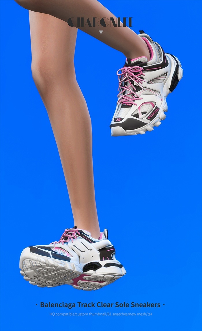 Кроссовки - Balenciaga Track Clear Sole Sneakers для Симс 4. Скачать мод