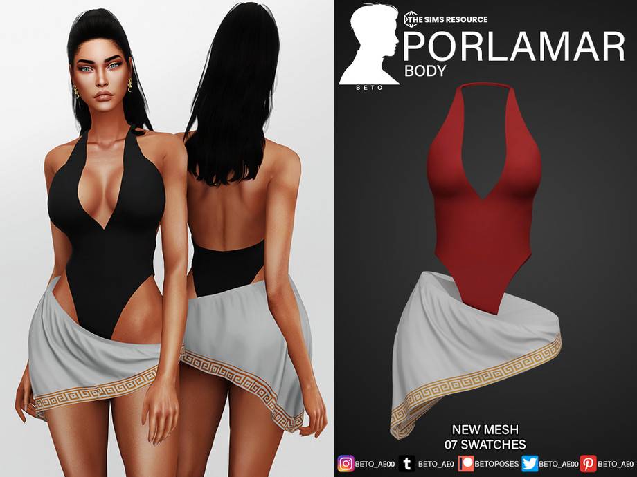 Купальник Porlamar  для Симс 4. Скачать мод