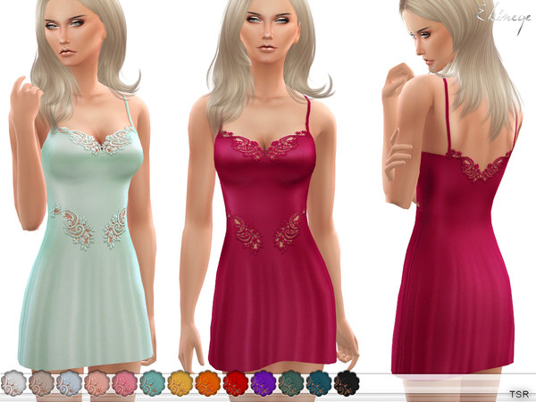Lace Detail Chemise by ekinege для Симс 4. Скачать мод