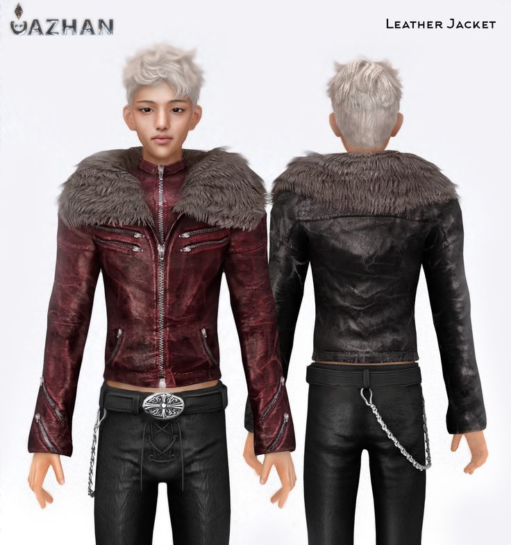[LEATHER JACKET] clothing для Симс 4. Скачать мод