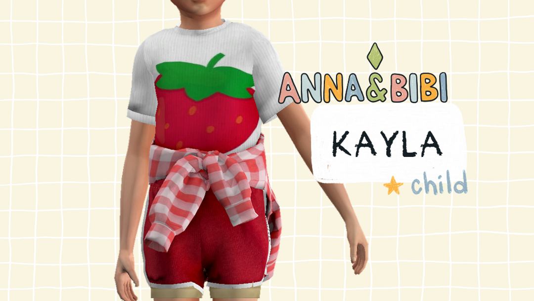 🌈Летний аутфит - Kayla Child для Симс 4. Скачать мод