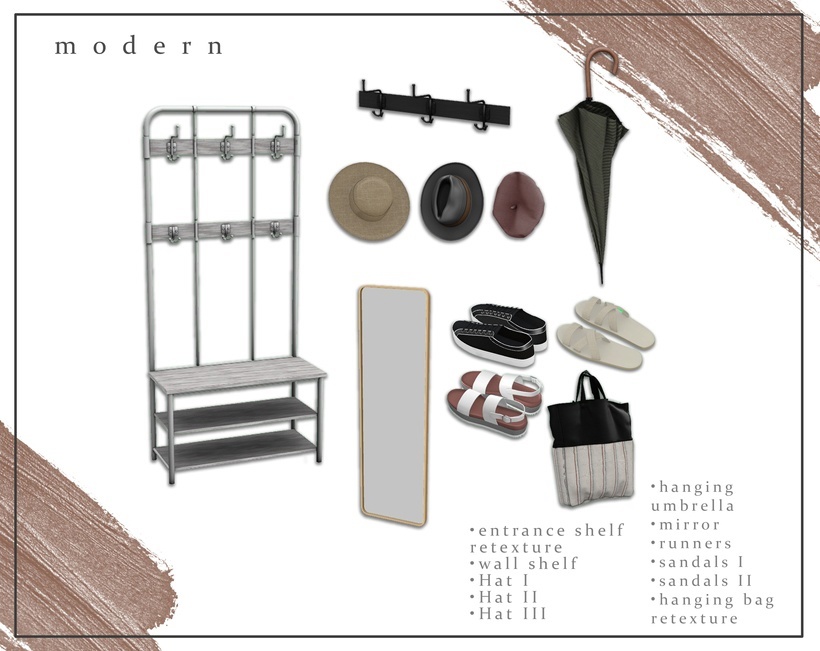 Ludvik Hallway Set Part II by Modern для Симс 4. Скачать мод