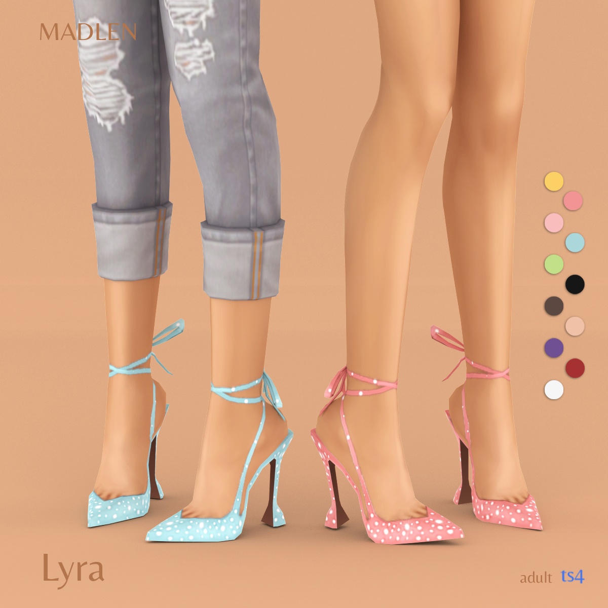 Lyra Shoes by Madlen для Симс 4. Скачать мод