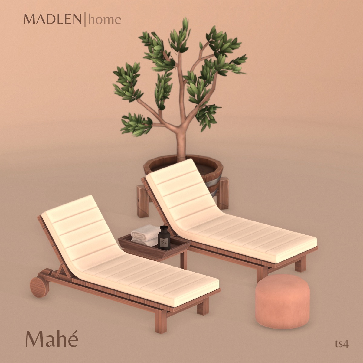Mahé Lounge Set by MJ95 для Симс 4. Скачать мод