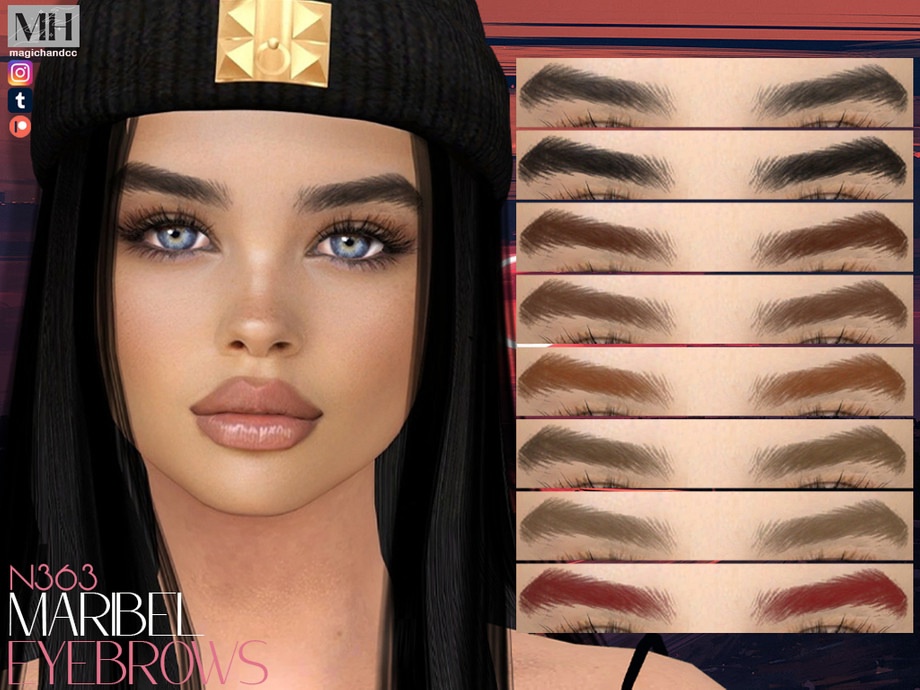 Maribel Eyebrows N363 by MagicHand для Симс 4. Скачать мод