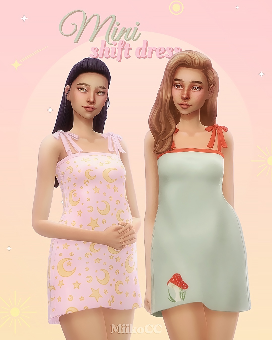 Mini shift dress by Miiko для Симс 4. Скачать мод