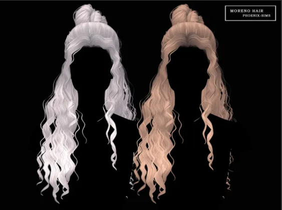 Moreno Hair для Симс 4. Скачать мод