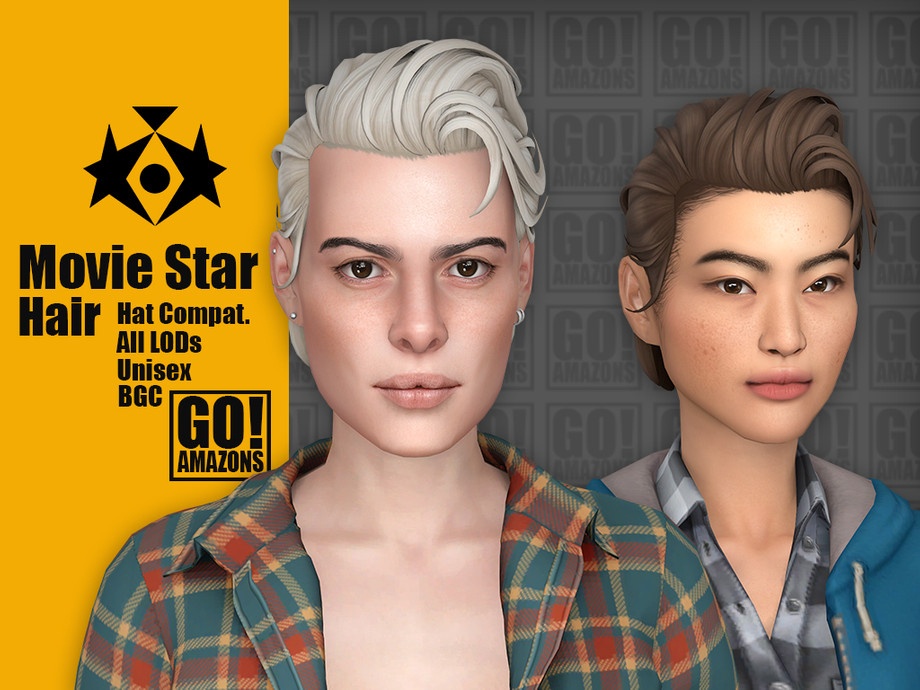 Movie Star Hair by GoAmazons для Симс 4. Скачать мод