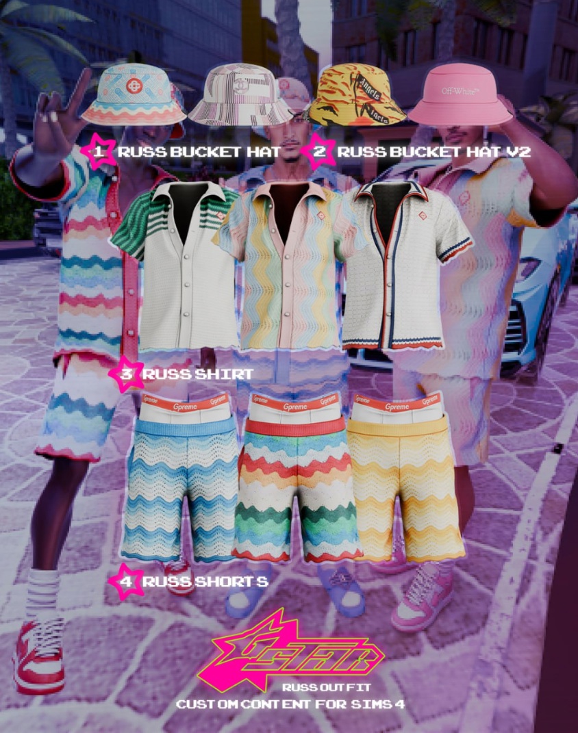 Мужская одежда. by GSTAR - Russ Outfit для Симс 4. Скачать мод