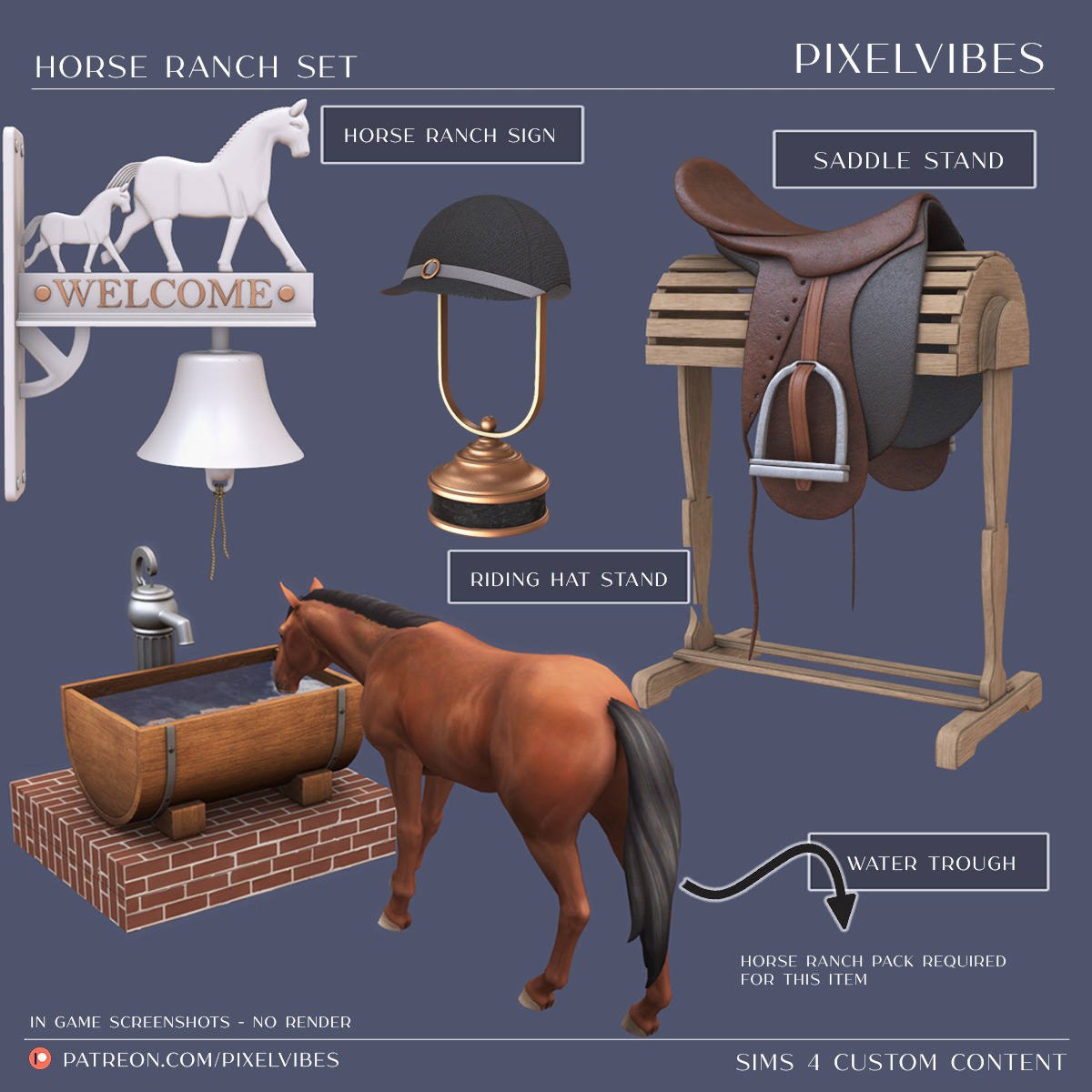 🐴Набор - Horse Ranch Set для Симс 4. Скачать мод