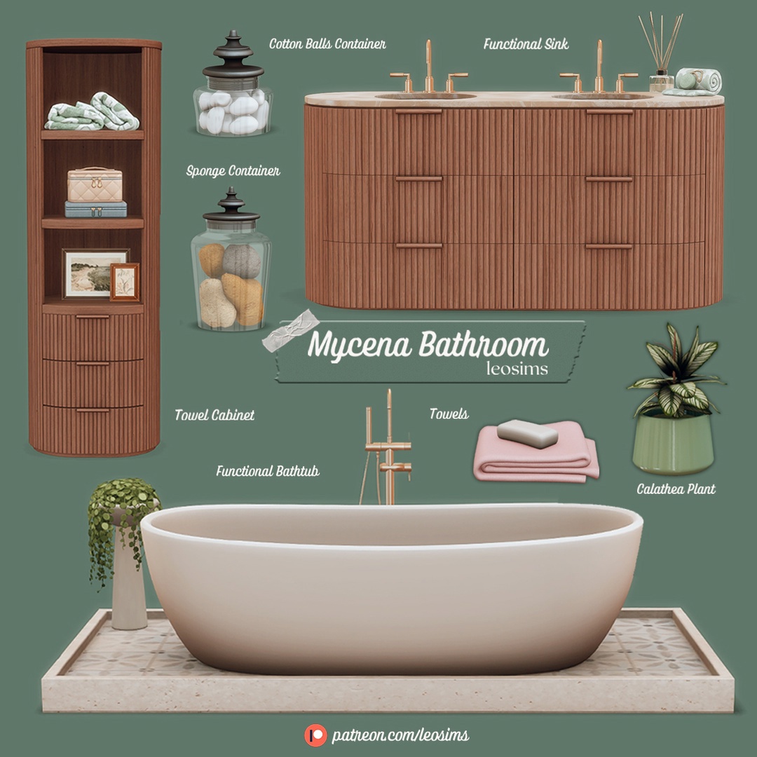 Набор "Mycena Bathroom" для Симс 4. Скачать мод