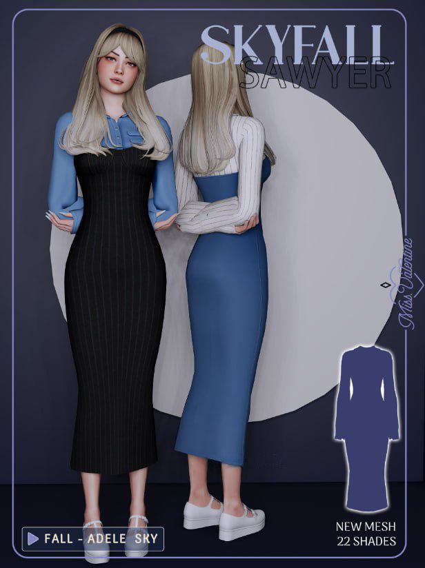 Наряд для симочки "Sawyer Dress" для Симс 4 для Симс 4. Скачать мод