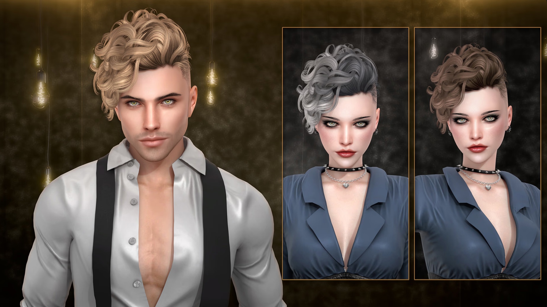 Newsea - Blackbullet Hairstyle (Unisex) для Симс 4. Скачать мод