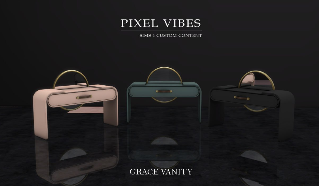 Pixel Vibes - Grace Vanity для Симс 4. Скачать мод
