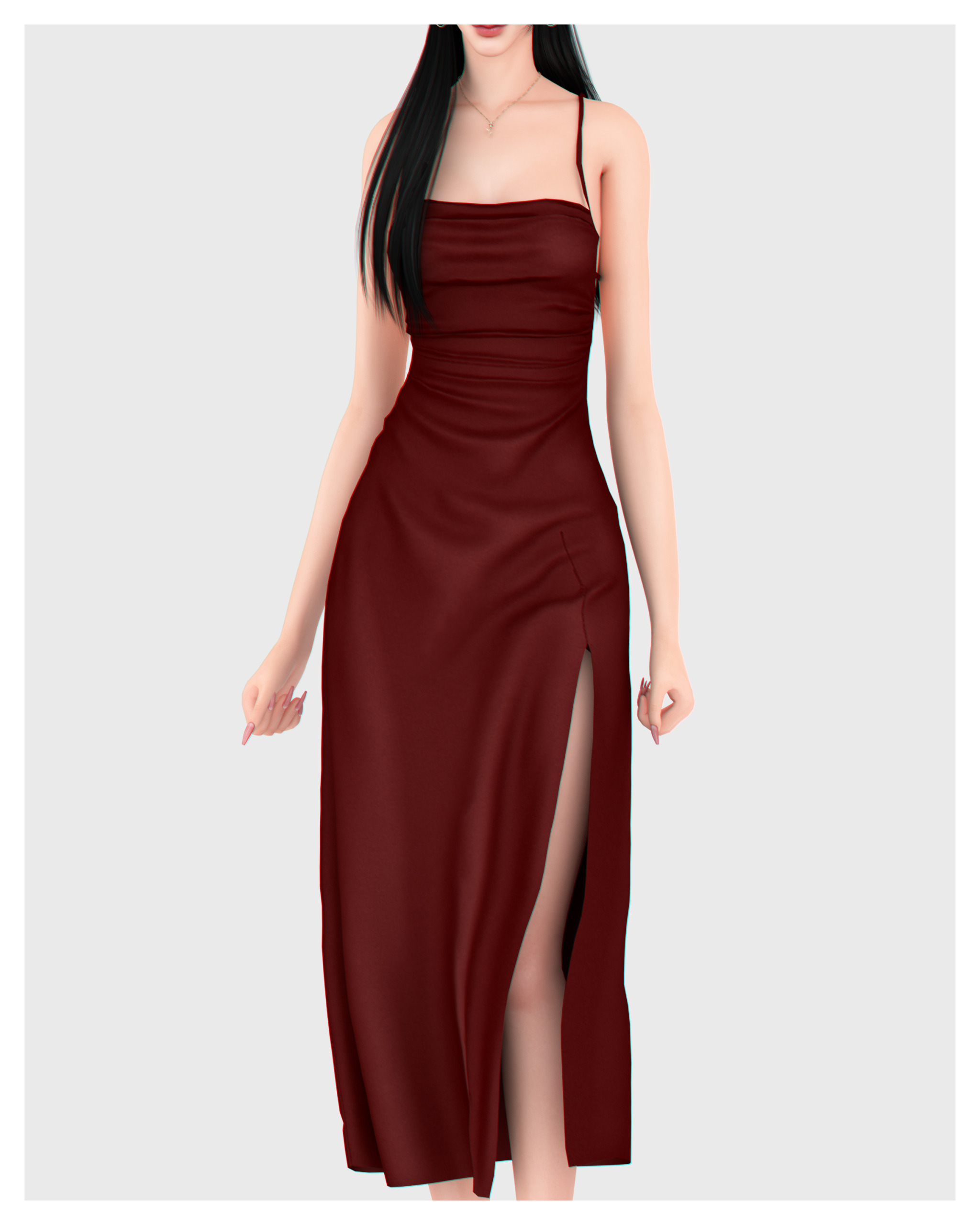 Платье - Aria Long Dress для Симс 4. Скачать мод