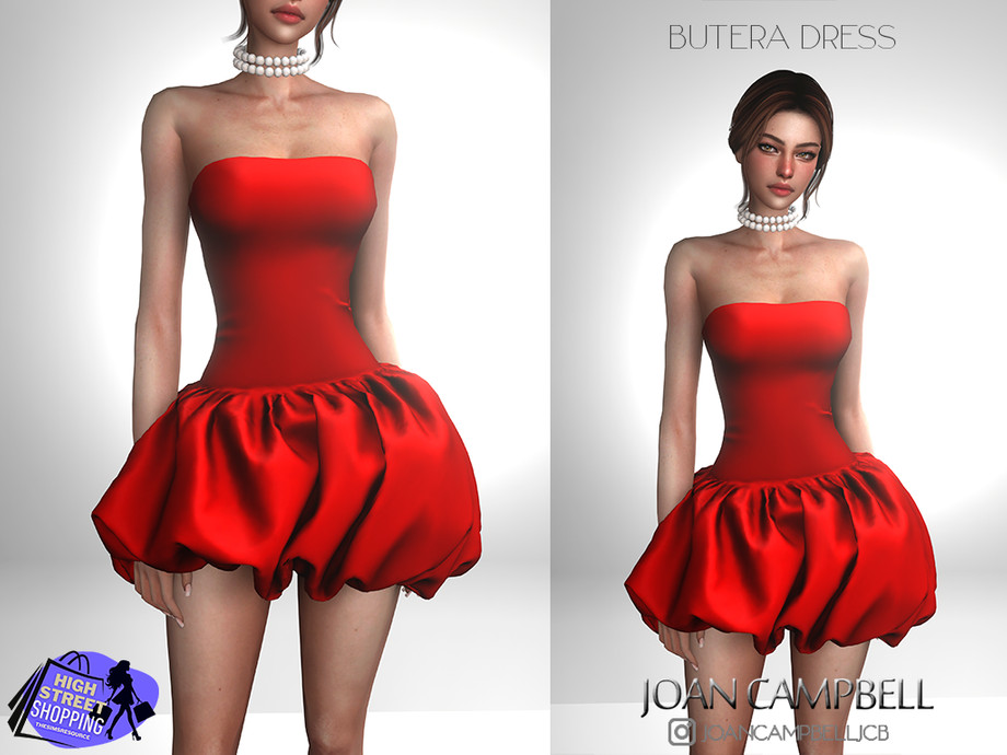 Платье - BUTERA DRESS для Симс 4. Скачать мод