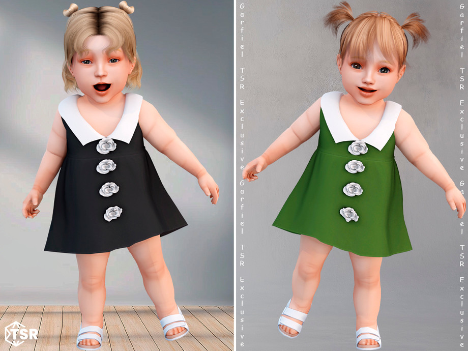 Платье. Maria - Infant dress with floral accents для Симс 4. Скачать мод