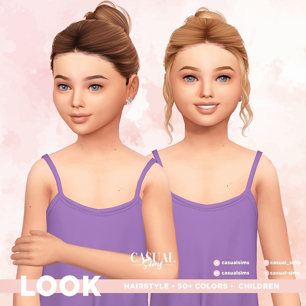 Прическа - Look Hairstyle CHILD для Симс 4. Скачать мод