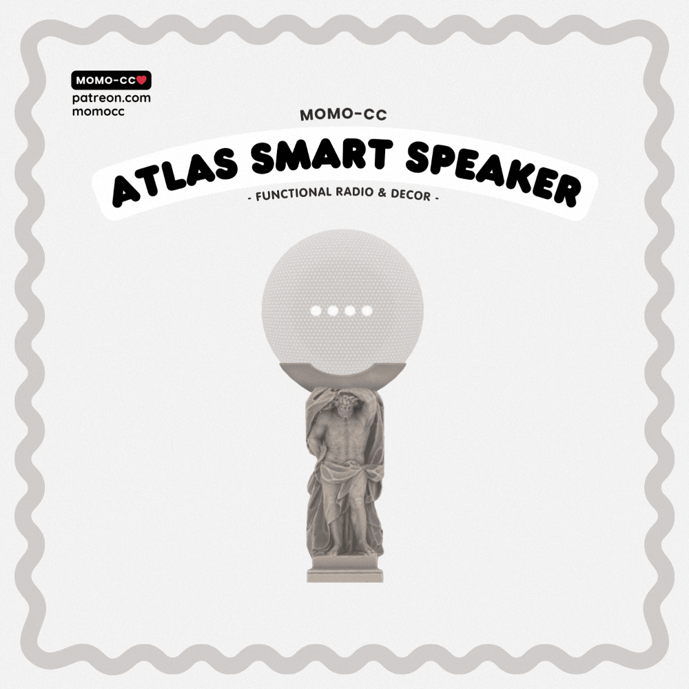 Радио Atlas Smart Speaker (функциональный) для Симс 4. Скачать мод