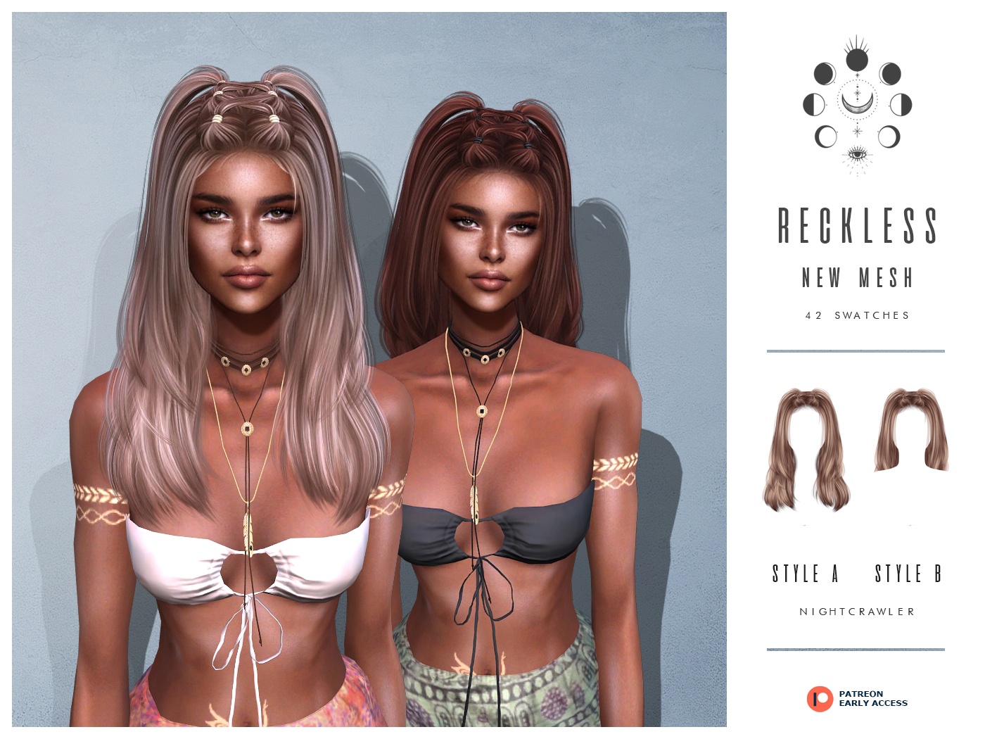 RECKLESS HAIR by Nightcrawler для Симс 4. Скачать мод