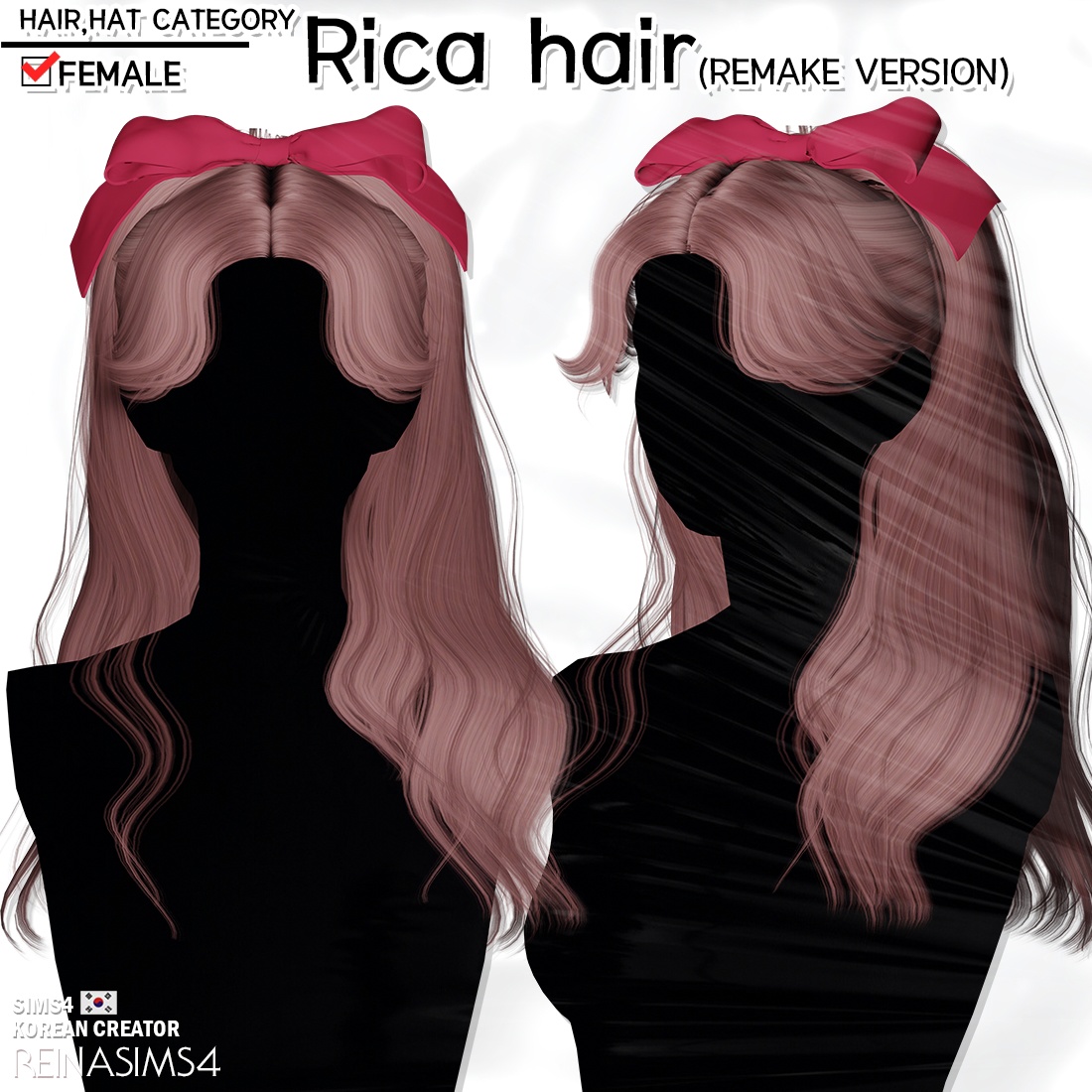 Reina_TS4_Rica hair для Симс 4. Скачать мод