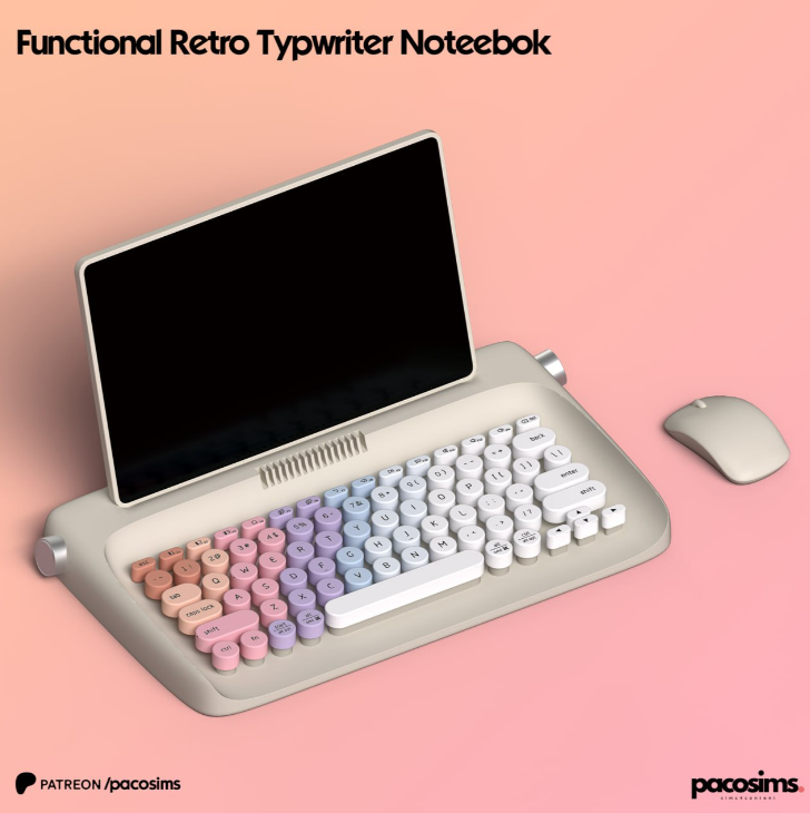Retro Notebook (Functional) от Pacosims для Симс 4. Скачать мод