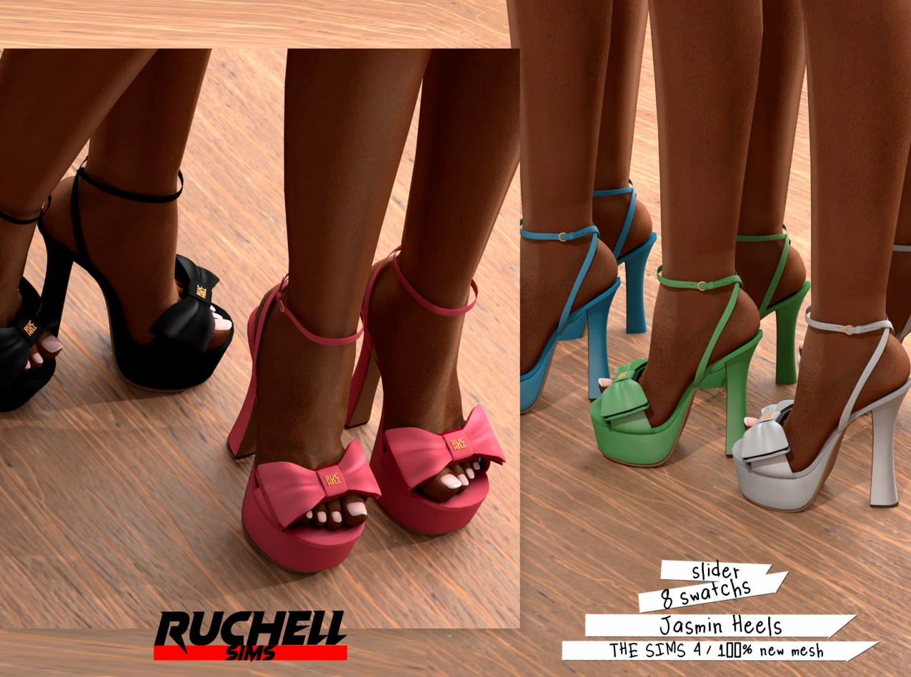 Ruchellsims - Jasmin Heels для Симс 4. Скачать мод