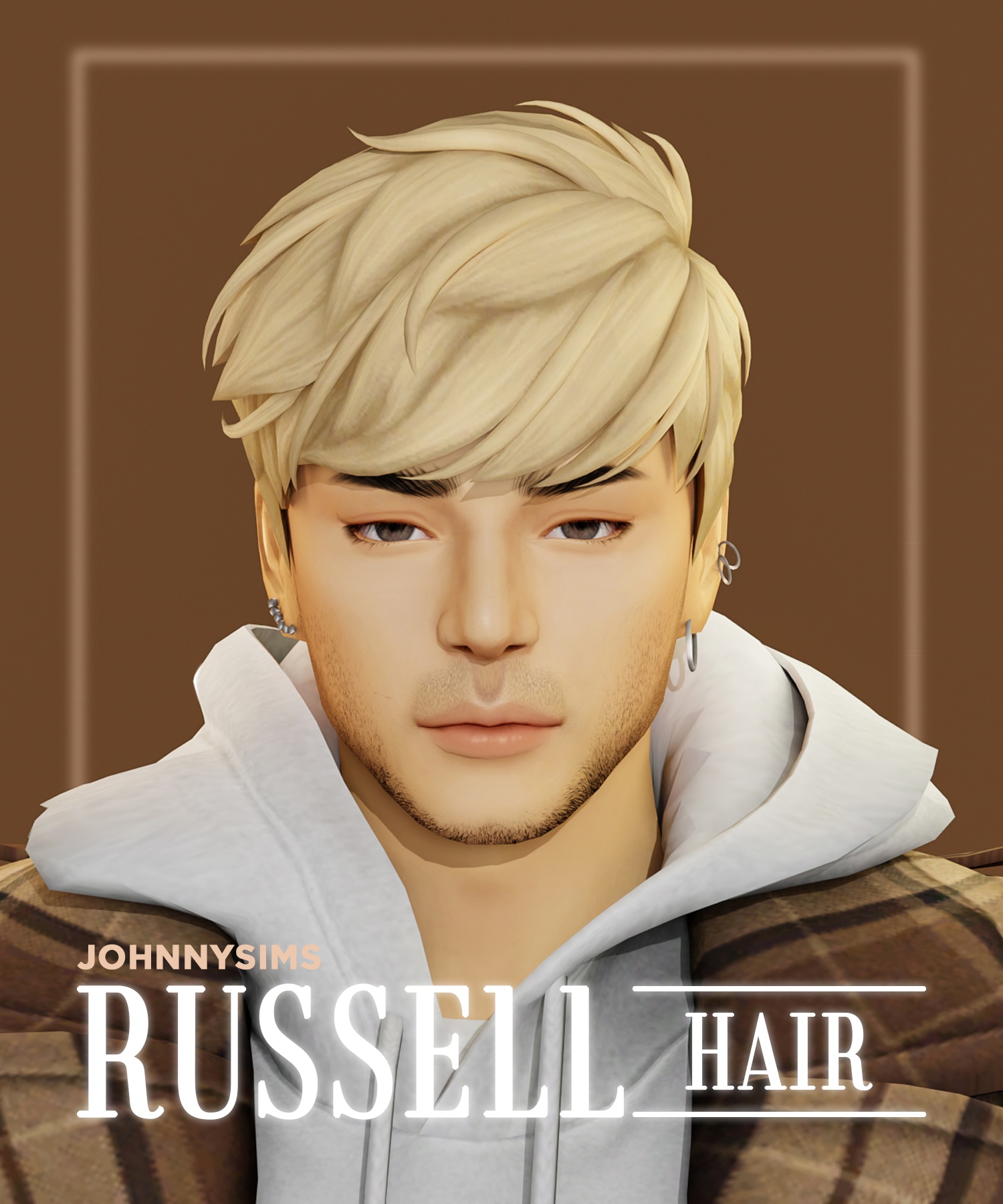 Russell Hair by JohnnySims для Симс 4. Скачать мод