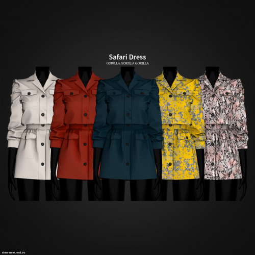 Safari Dress для Симс 4. Скачать мод