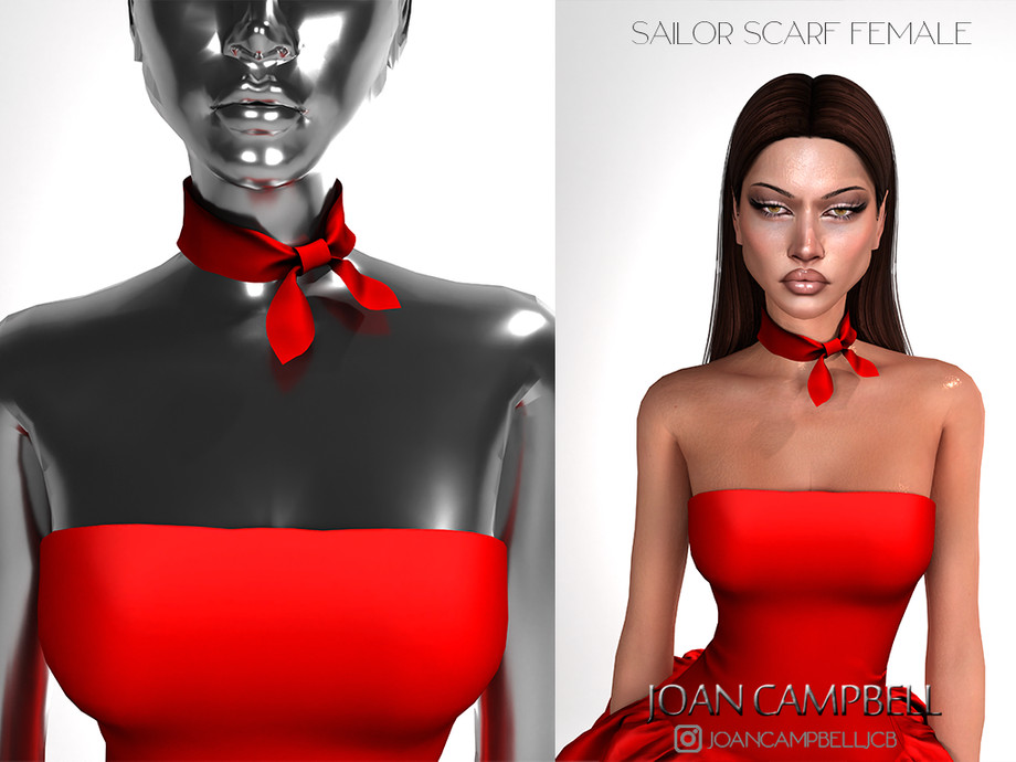 SAILOR SCARF для Симс 4. Скачать мод