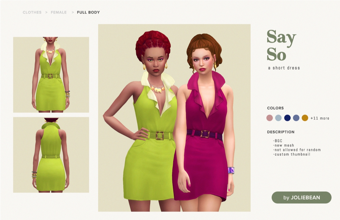Say So mini set by Joliebean для Симс 4. Скачать мод