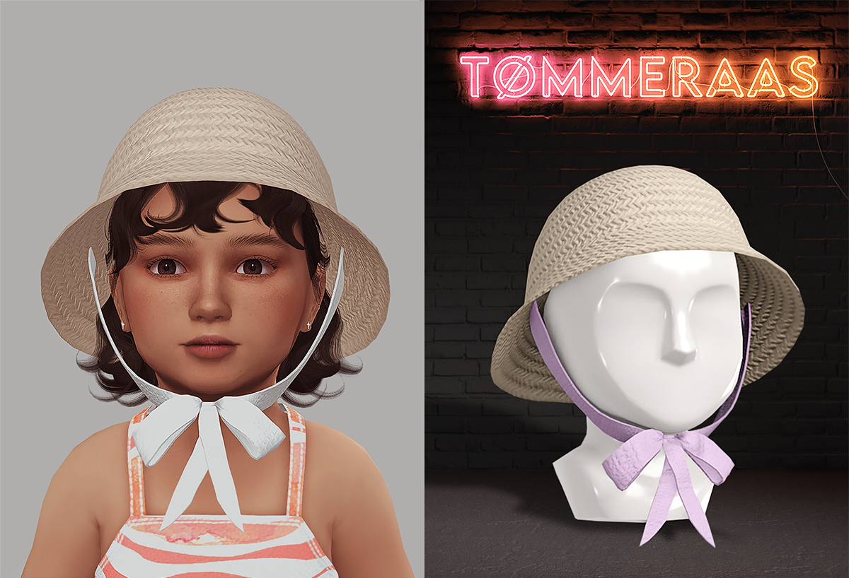 Шляпа - Elodie Hat (Infant, toddler, child) для Симс 4. Скачать мод