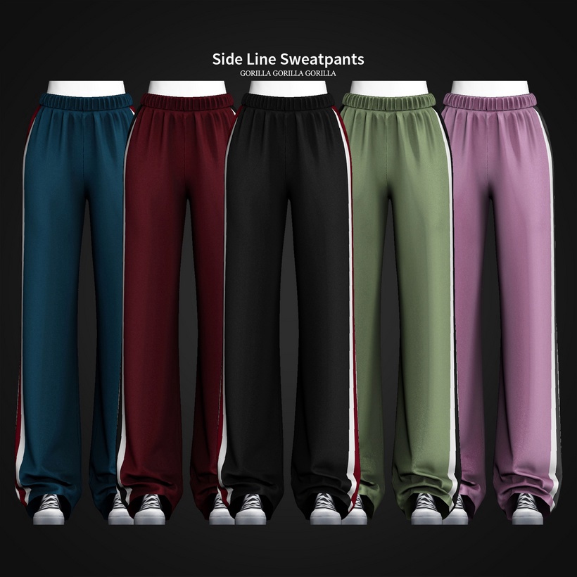 Side Line Sweatpants by Gorilla для Симс 4. Скачать мод