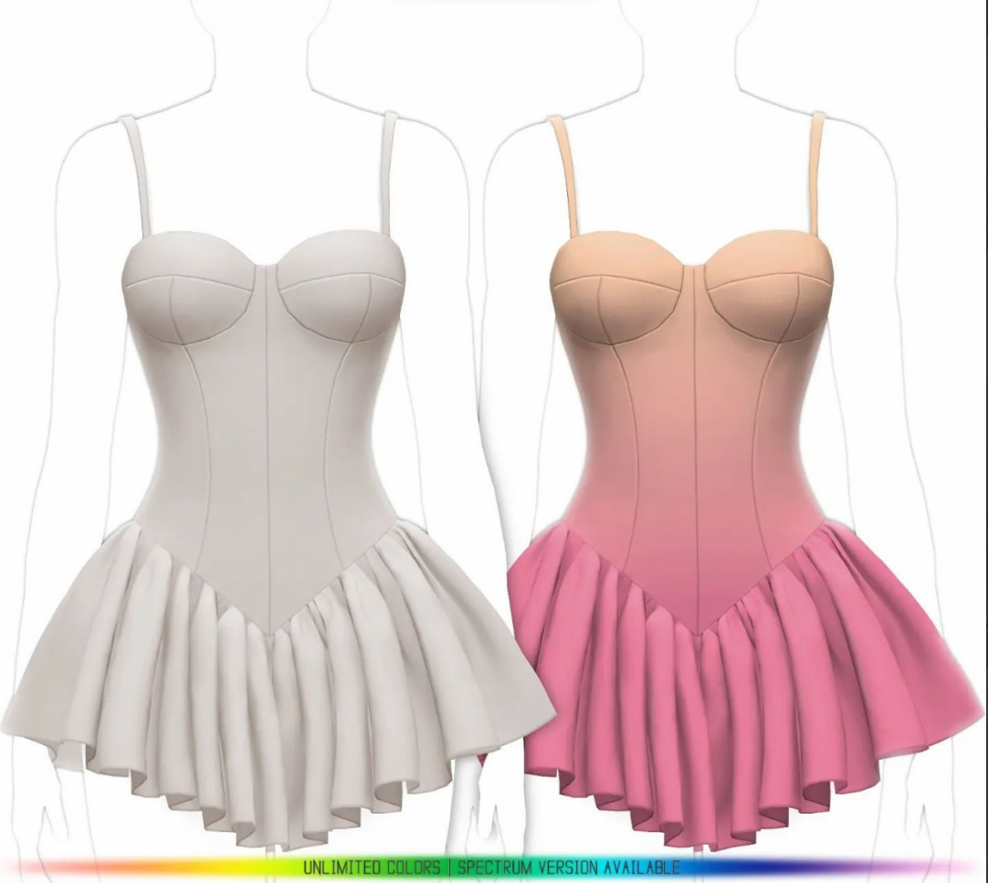 Simpliciaty - Angela Dress для Симс 4. Скачать мод