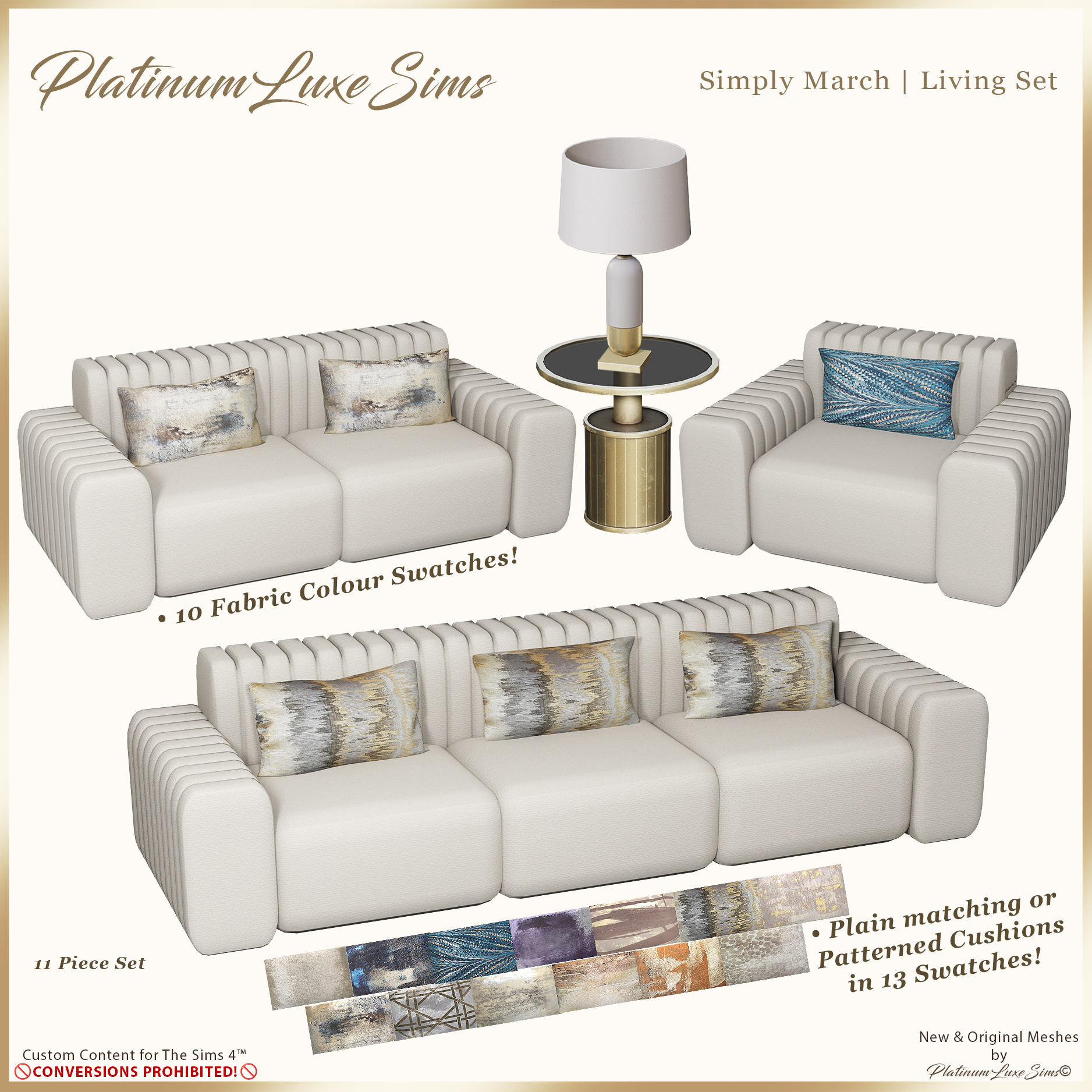 Simply March | Living Set By platinumluxesims для Симс 4. Скачать мод