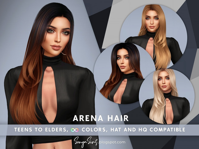 SONYASIMS - ARENA HAIR для Симс 4. Скачать мод