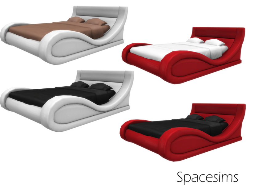 spacesims - Chromium bedroom - Bed для Симс 4. Скачать мод