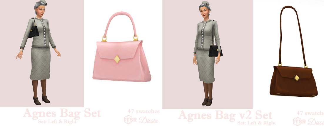 Сумочка - Agnes Bag для Симс 4. Скачать мод