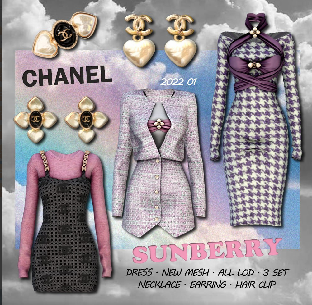 Sunberry - Chanel Set для Симс 4. Скачать мод