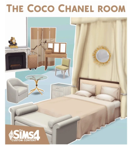 The Coco CHANEL room для Симс 4. Скачать мод