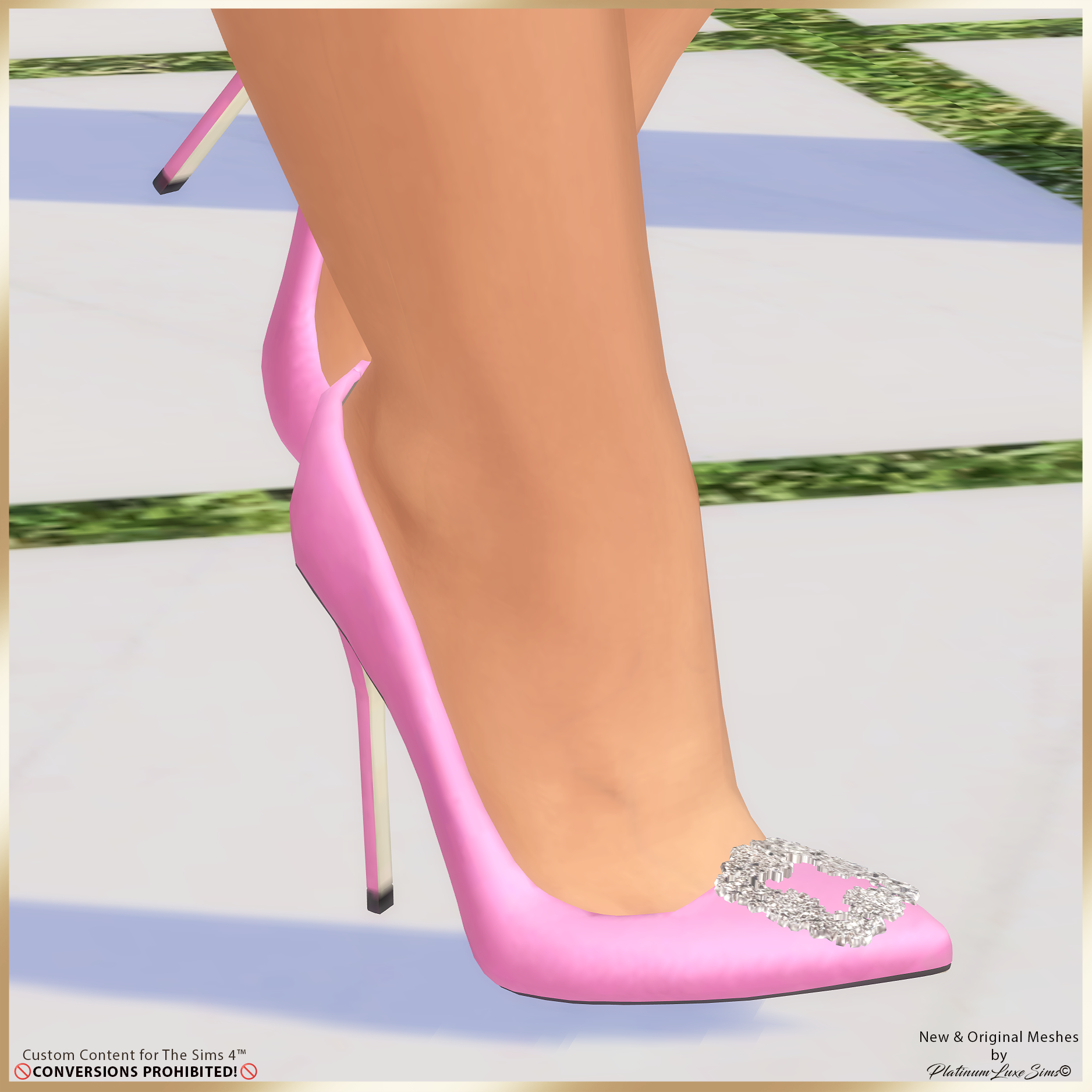 Туфли. P-Luxe Satin Jewel Stiletto Shoes для Симс 4. Скачать мод