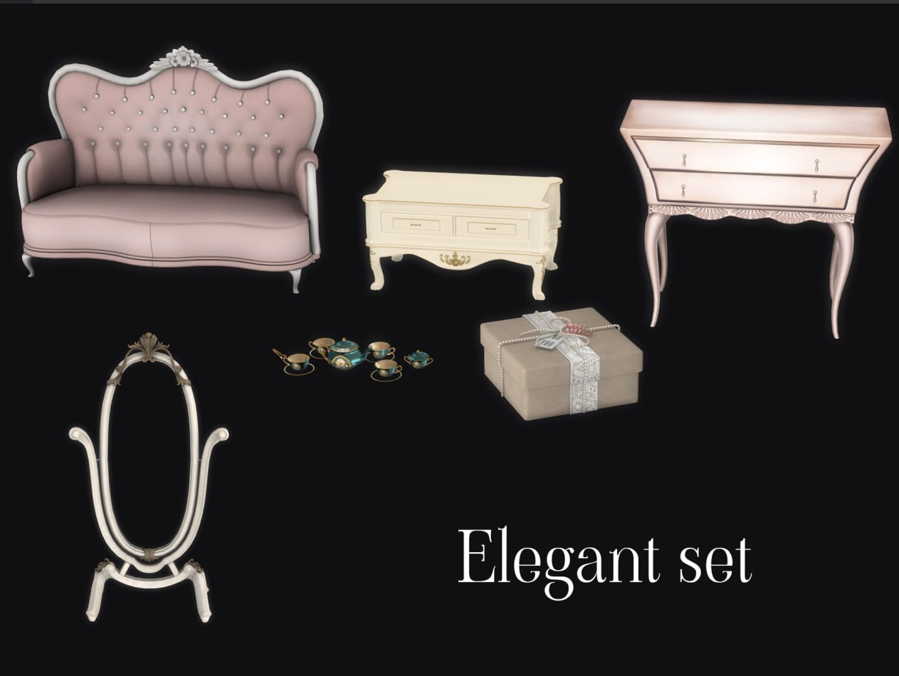 TV Sims - Elegant Set для Симс 4. Скачать мод