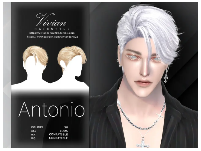 Vivian Dang MA Hair Antonio  для Симс 4. Скачать мод