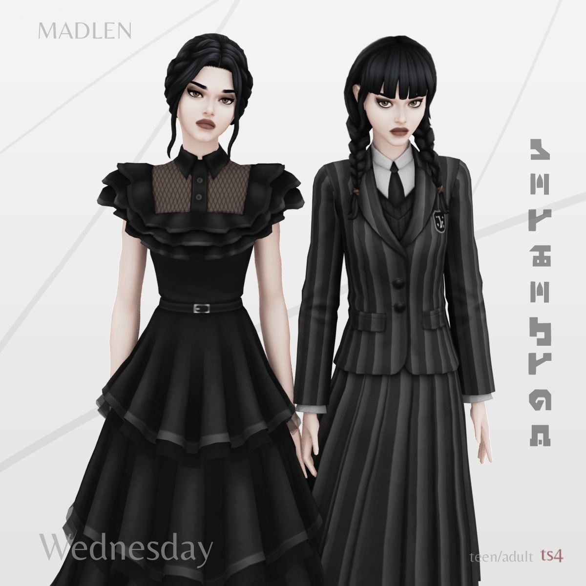 Wednesday Pack by MJ95 для Симс 4. Скачать мод