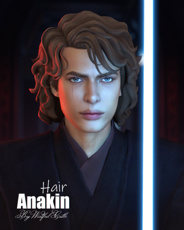 Wistful Castle Anakin Hair для Симс 4. Скачать мод