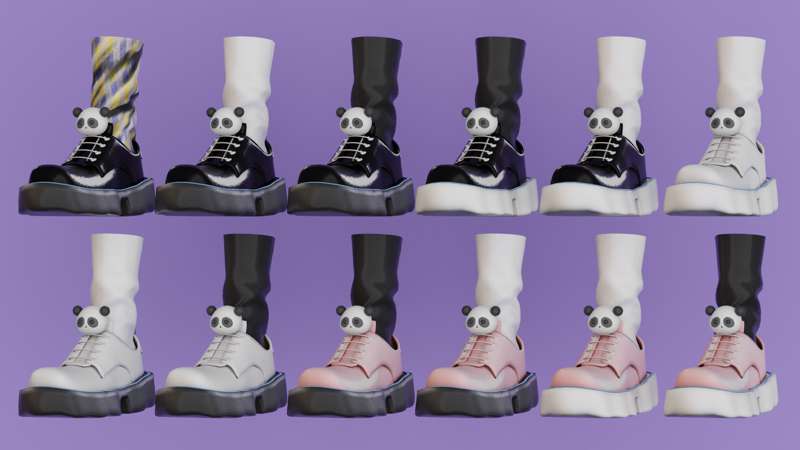 [ZAO]Panda Platform Shoes  для Симс 4. Скачать мод