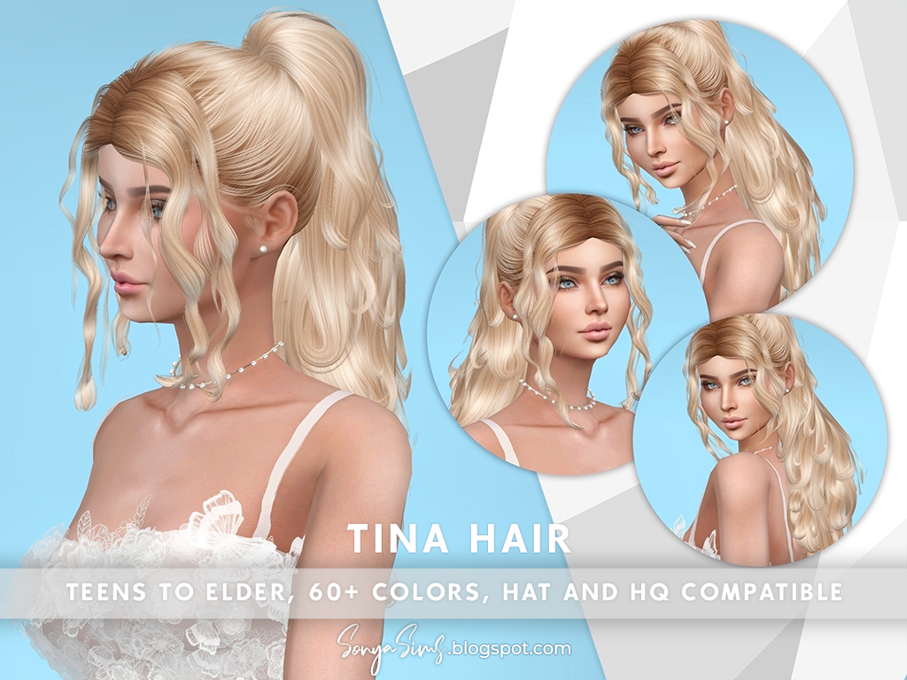 Женская прическа. Hair Tina для Симс 4. Скачать мод
