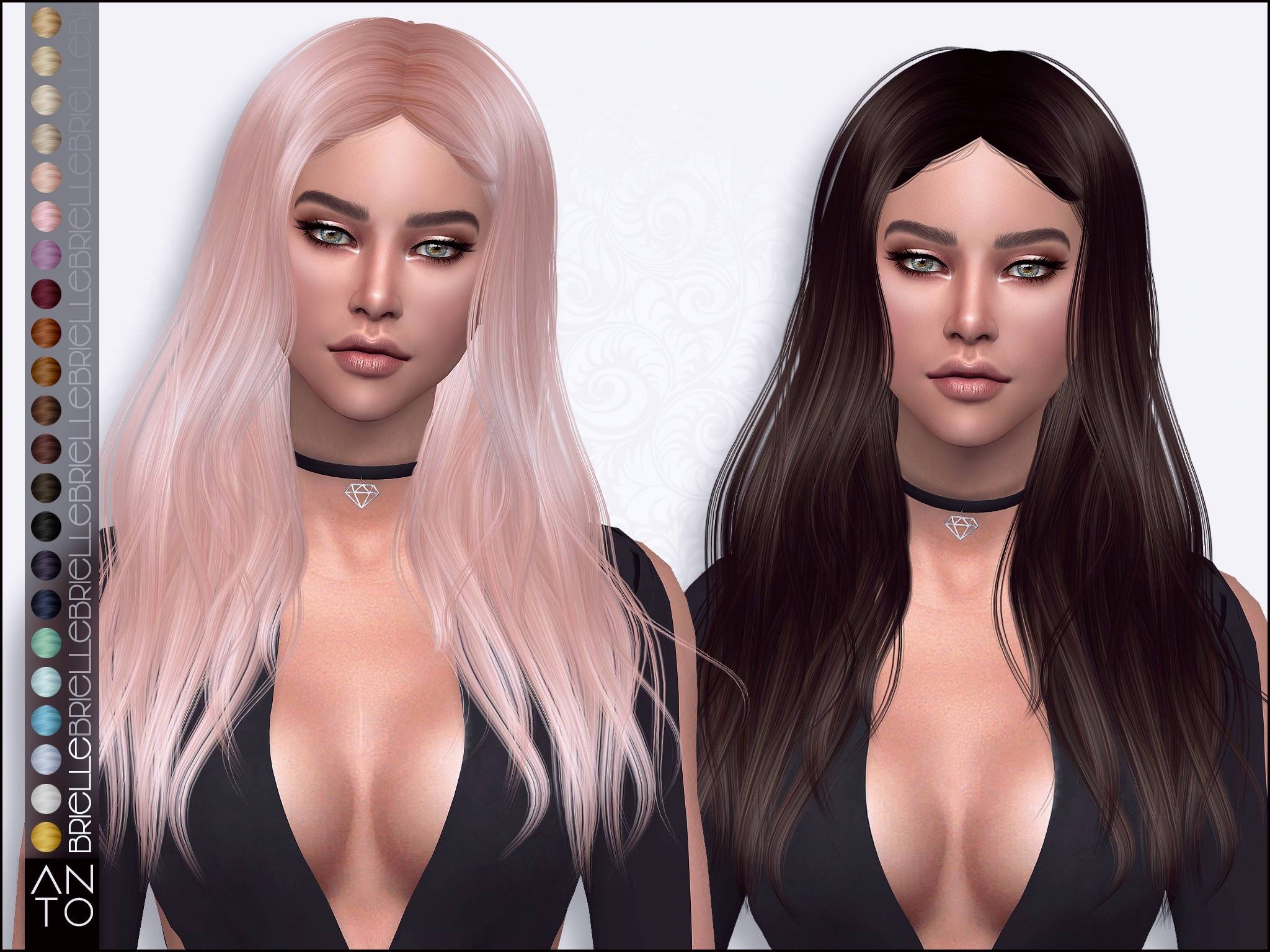 Женская Прическа - Hairstyle Brielle для Симс 4. Скачать мод