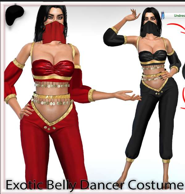 ❤️‍🔥Exotic Belly Dancer Costume Set❤️‍🔥 для Симс 4. Скачать мод